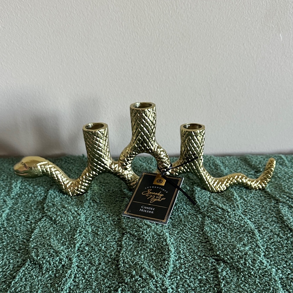 Spooky Night Halloween Serpent Snake 🐍 Candle Holder NEW!